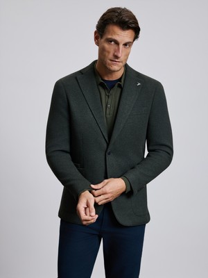 Cacharel Yeşil Slim Fit Yün ve Kaşmir Karışımlı Flanel Ceket 50326348 VR054