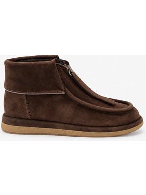 Inna Alores Kadın Hakiki Deri Günlük Bot - Kahve Süet