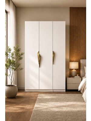 Avmpark Gama 3 Kapaklı Çekmeceli+ Raflı Tasarım Kulplu 208 cm Gardırop Elbise Dolabı