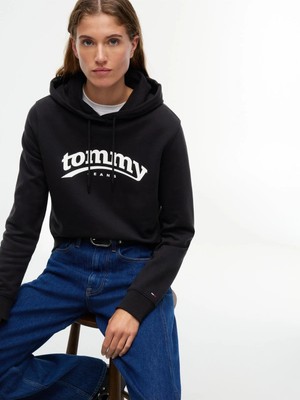 Tommy Hilfiger DW0DW23289 Tjw Reg Ess Logo 1 Hoodıe Ext Bds Siyah