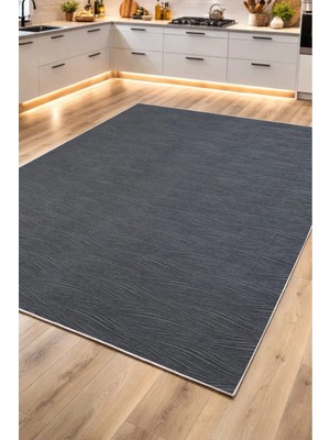 Decomia Home Liora Modern Koyugri Kolay Temizlenebilir Leke Tutmaz Kaymaz Tabanlı Mutfak Halısı Salon Halısı Koridor Halı