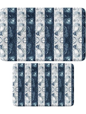 Xml Bayiciniz Tr Sevimli Tasarımlı Mikrofiber 2'li Takım Banyo Paspası, Kaymaz Taban, Makinede Yıkanabilir (4