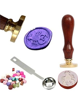 Mektup Damga Mühürü Yengeç Burcu + 30 Mühür Mumu + Eritme Kaşığı