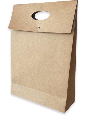10 Adet Çıtçıtlı El Geçme Kraft Hediye Zarfı, Büyük Boy, 175 gr Kraft, (33X46.5X12.5 Cm)