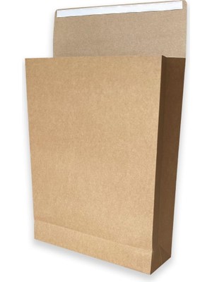 10 Adet Bantlı Kraft Hediye Zarfı, Orta Boy, 175 gr Kraft, (25.5X33X8 Cm)