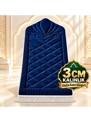 Arvares Lüks Ortopedik Kapitoneli 3 cm Kalın Süngerli Seccade Namazlık Konforlu Taban Taşıma Çantalı 120x68cm