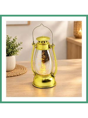 S'82 Pilli Ramazan LED Fener Gaz Lamba Model Gold Plastik BZS82