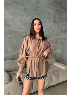 Orden Yaşam Camel Kemer Detaylı Modal Gömlek