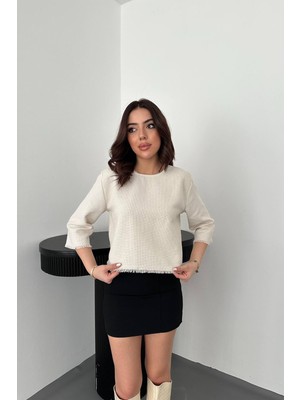 Orden Yaşam Beyaz Püskül Detaylı Bluz