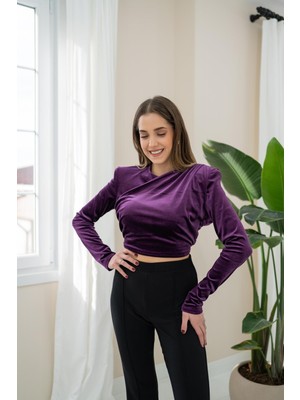 Orden Yaşam Mor Kadife Bluz