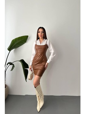 Orden Yaşam Kahverengi Deri Elbise