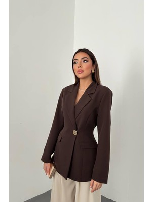 Orden Yaşam Kahverengi Belden Oturtmalı Blazer Ceket