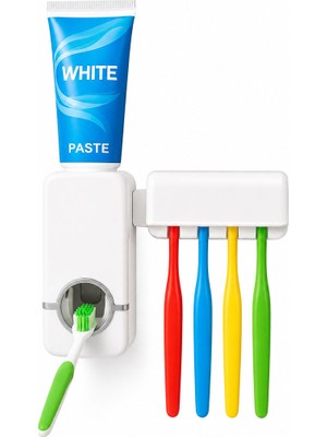 MidasTech Toothpaste Dispenser Otomatik Diş Macunu Sıkacak 5li Diş Fırçalık Seti İ15-076 (4887) Mida