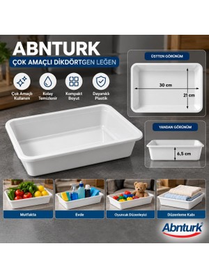 Abnturk 30X21X6,5CM Beyaz plastik Peynir Leğeni Orta boy Peynir Küveti Çok Amaçlı Derin Tepsi