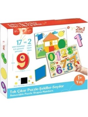 Bin1çeşit Tcx FP2762 Tak Çıkar Puzzle Şekiller Sayılar