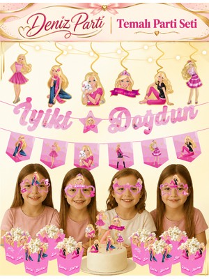 Deniz Parti Figürlü Barbie Temalı Doğum Günü Parti Süs Seti– Doğum Günü Süsleme ve Dekorasyon Seti