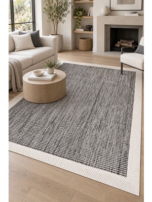 Prestij Dakar Gri Ekru Sisal Mutfak Salon Oturma Odası Halısı Robot Süpürge Uyumlu Leke Tutmaz Kolay Temizle