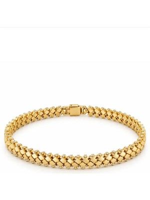 Ed Caesar 925 Ayar Gümüş Gold Trend Bileklik