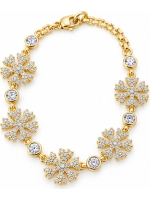 Ed Caesar 925 Ayar Gold 3'lü Kar Tanesi Gümüş Bileklik