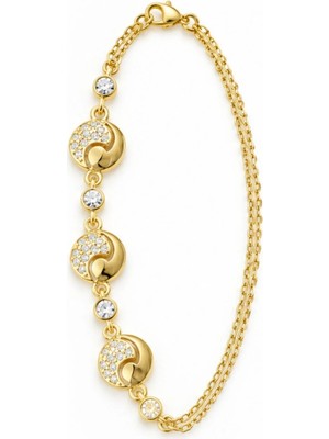 Ed Caesar 925 Ayar Gold Yuvarlak Zirkon Taşlı Gümüş Bileklik