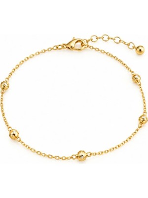 Ed Caesar 925 Ayar Gümüş Gold Top Detaylı Bileklik