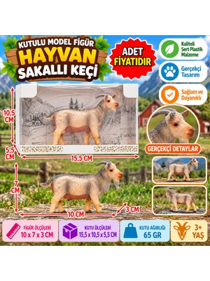 Marka Kolik Kutulu Model Figür Hayvan Sakallı Keçi 7 cm (Adet Fiyatıdır)