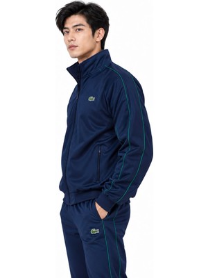 Lacoste Büyük Beden Lacivert Şeritli Eşofman Takımı