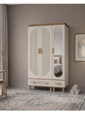 Hiro 3 Kapılı Aynalı Mdf Gardırop