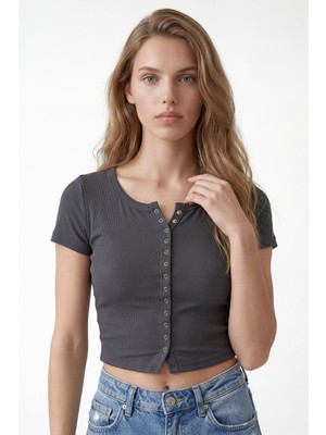 Hakke Düz Fitted Bisiklet Yaka Yumuşak Örme BLUZ