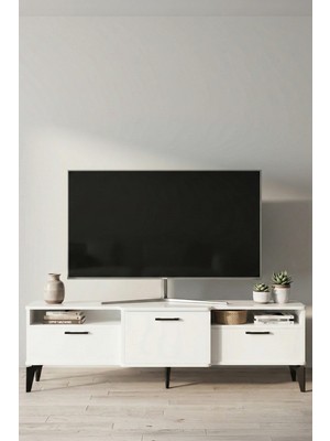Urfakent Mistral Tv Sehpası Metalik Beyaz 160X40 cm