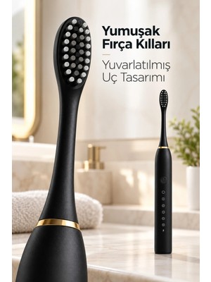İlkyaz Fashion If ® Siyah Şarjlı Diş Fırçası 500 Mah Bataryalı
