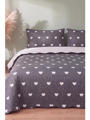Amora Deep Black Çift Kişilik Kapitone Pike & Çok Amaçlı Yatak Örtüsü - 3 Parça