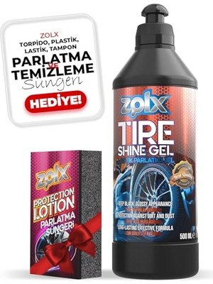 Lastik Parlatıcı Temizleyici Jel Lastik Temizleme Jeli 500ML + Sünger Hediyeli.