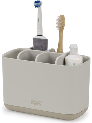 Happy Trend Joseph Easy-Store Caddy, Diş Fırçası Tutucu, Banyoda Saklama, Büyük, Mat Yüzey, Bej
