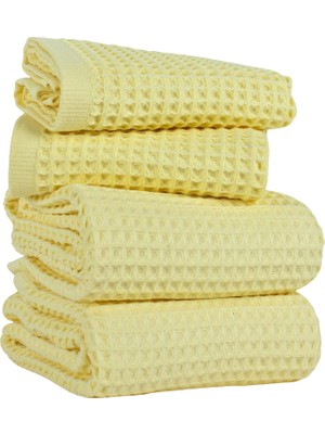 Happy Trend Havlu Takımı, Waffle Dokuma El ve Banyo Havlusu Seti 4-Parça