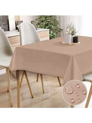 Happy Trend Canvas Pudra Sıvı Geçirmez Leke Tutmaz Masa Örtüsü Pudra 80 x 100