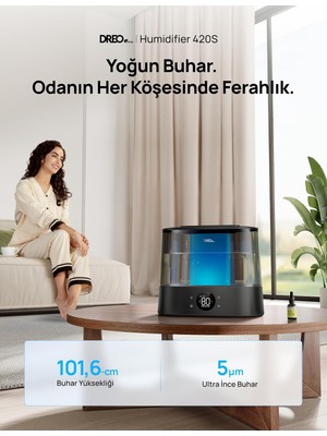Akıllı Nemlendiriciler Yatak Odası Için, Üstten Dolumlu 4l Süper Büyük Nemlendirici, 28 Db, 36 Saat Çalışma Süresi, Dokunmatik/uygulama/ses Kontrolü, Iç Mekanlar Için Soğuk Sisli Nemlendiriciler