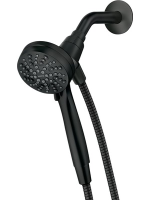 Happy Trend 26100BL Engage Hydroenergetix 8-Spray 5 Inç. Tek Duvara Monte Sabit Ayarlanabilir Duş Başlığı Krom, Mat Siyah