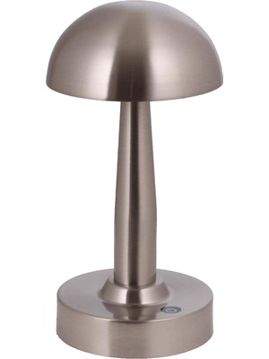 Happy Trend ML-64004-N Nikel Kaplama Masa Lambası, Led, Metal, 14CM
