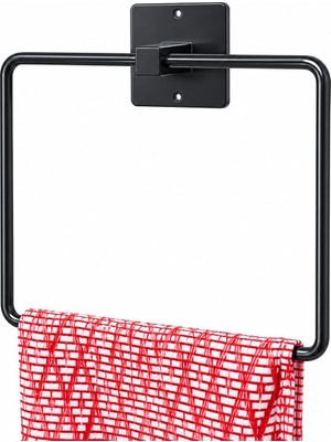 Happy Trend Metal Kare Havluluk, Banyo Havluluk,paslanmaz Yapışkanlı Askı Standı, Banyo Askısı, Mutfak Askısı, Havlu Tutucu, 16 * 16 cm