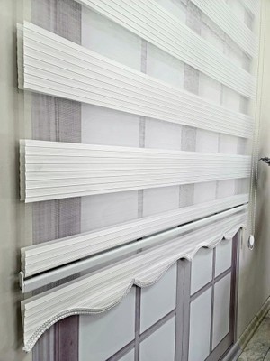 TemmuzX Pliseli Stor Zebra Perde 3 Renk Seçeneği 150X200 Beyaz