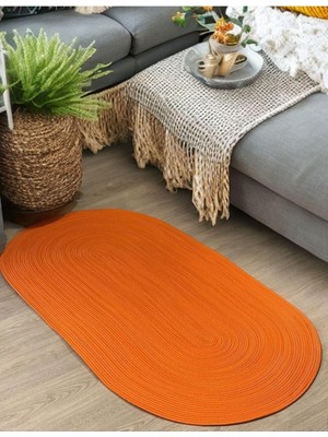 Happy Trend Halı, Kilim, Paspas, Yolluk, Balkon Halısı, Kolidor Halısı, Çeyizlik Ev Eşyası, Banyo Paspası 60 x 90 Turuncu