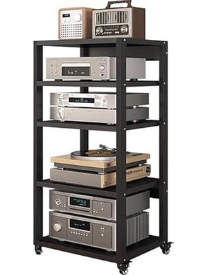 TemmuzX Tekerlekli Hi-Fı Dolap - Stereo Medya Bileşenleri, Amplifikatörler, DVD Oynatıcılar ve Daha Fazlası Için Sağlam ve Fonksiyonel Raf
