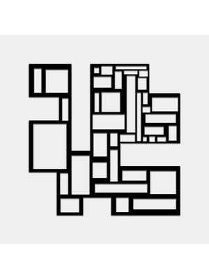 TemmuzX Geometrik Metal Duvar Sanatı, Soyut Modern Ev Ofis Dekoru, Minimalist Oturma Odası Dekorasyonu, Siyah, 6 Boyutta Mevcuttur (39,4X39,4 (100X100 Cm))
