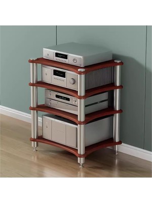 TemmuzX Sağlam 1-4 Katmanlı Av Multimedya Dolabı, Hifi Stereo Standı, Amplifikatörler ve Bileşenler Için Şık Ses Video Dolabı, Modern Ev Eğlence Çözümü, Ses R