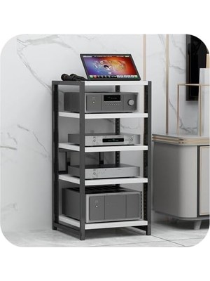 TemmuzX Hifi Raf, 5 Katlı Profesyonel Ses Rafı, Av Tutucu, CD Çalar Için Yüksekliği Ayarlanabilir Stant, Stereo Amplifikatör, Saklama Dolabı