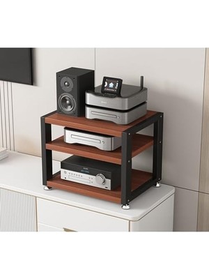 TemmuzX Çok Fonksiyonlu Stereo Hifi Standı, Stereo Raf, Ses Amplifikatörü Masa Mobilyası Ses Rafı, Ahşap Depolama Raflı Av Medya Oynatıcı Standı