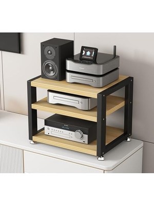 TemmuzX Çok Fonksiyonlu Stereo Hifi Standı, Stereo Raf, Ses Amplifikatörü Masa Mobilyası Ses Rafı, Ahşap Depolama Raflı Av Medya Oynatıcı Standı