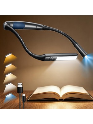 Rafta Glocusent Okuma Lambası Boyun, Yüksek Parlaklık Okuma Lambası, Kitap Için, 360° Okuma Işığı
