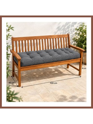 Bezos Kapitone Bank Minderi · 100 × 45 × 4 cm | Gri | Iç Mekân Dry